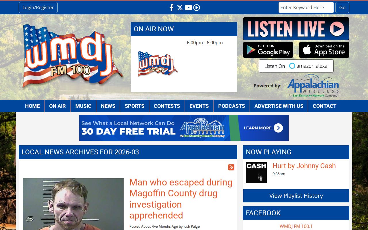 WMDJ regional news archive relevant to Johnson County arrest reporting